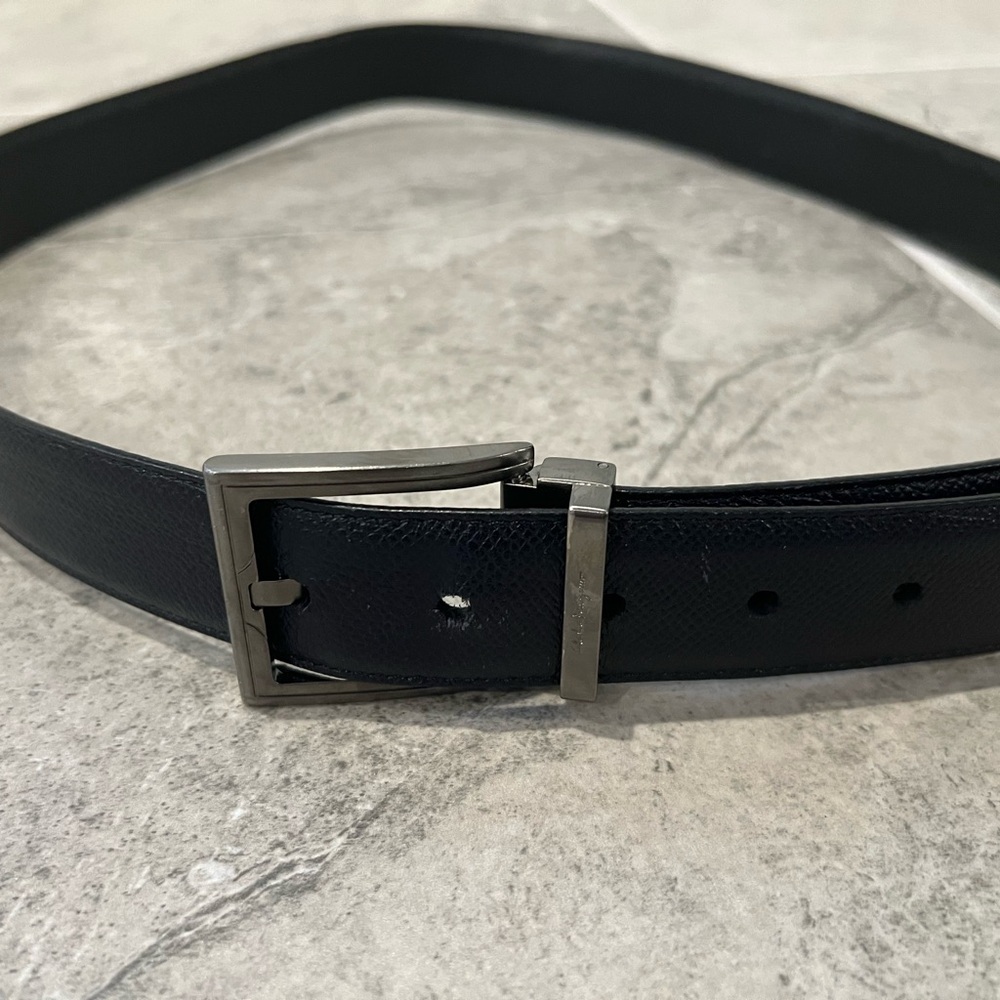Farragamo Black Leather Belt